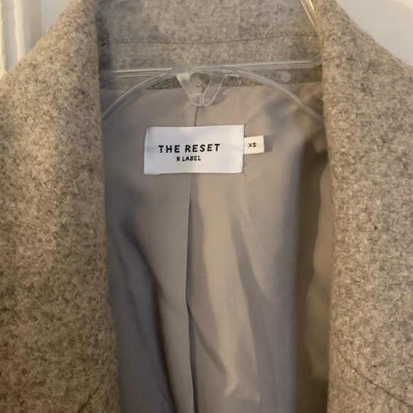 The Reset R Label Oatmeal Wool Blend Button Front Blazer Jacket, sz XS - Picture 3 of 5